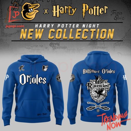 Vibrant 3D printed Baltimore Orioles Harry Potter Night Hoodie featuring a bold design