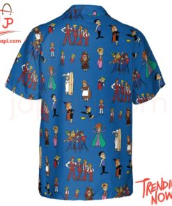 Lightweight woven polyester Hawaiian shirt in a clean, modern design – 3 Bewitched Characters Hawaiian Shirt