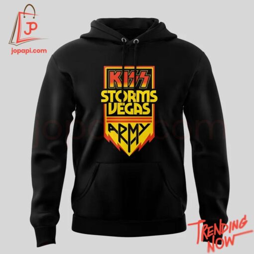 Vibrant 3D printed Celebrating Years Kiss Army Storms Vegas Shirt featuring a bold design