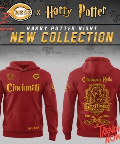 Vibrant 3D printed Cincinnati Reds Harry Potter Night Hoodie featuring a bold design