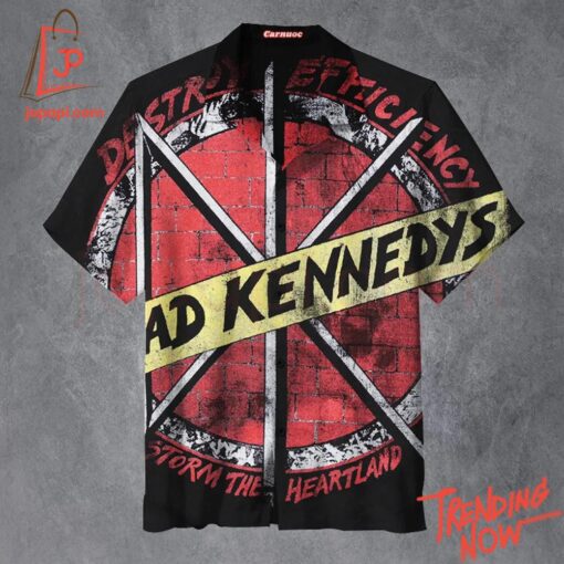 Lightweight woven polyester Hawaiian shirt in a clean, modern design – 1 Dead Kennedys Storm The Heartland Hawaiian Shirt