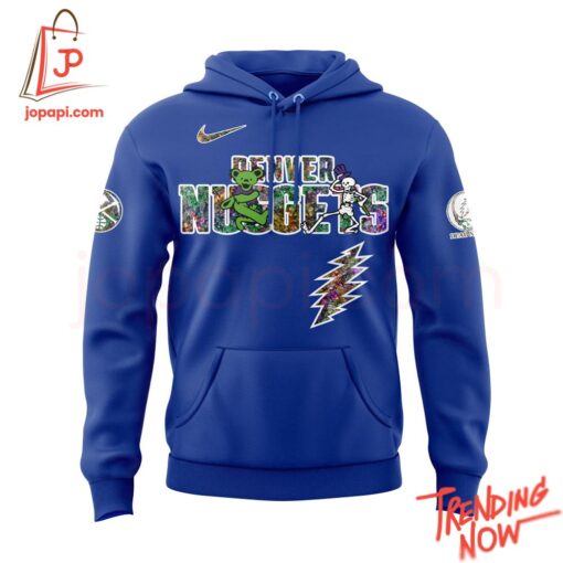 Vibrant 3D printed Denver Nuggets Grateful Dead Th Anniversary Hoodie featuring a bold design