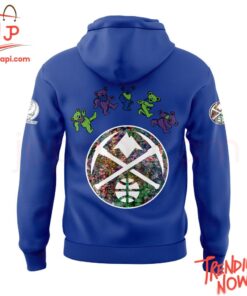 Vibrant 3D printed Denver Nuggets Grateful Dead Th Anniversary Hoodie featuring a bold design