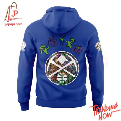 Vibrant 3D printed Denver Nuggets Grateful Dead Th Anniversary Hoodie featuring a bold design