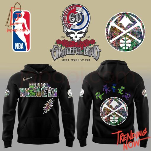 Vibrant 3D printed Denver Nuggets Grateful Dead Th Anniversary Hoodie featuring a bold design