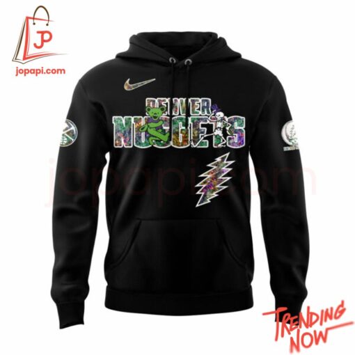 Vibrant 3D printed Denver Nuggets Grateful Dead Th Anniversary Hoodie featuring a bold design