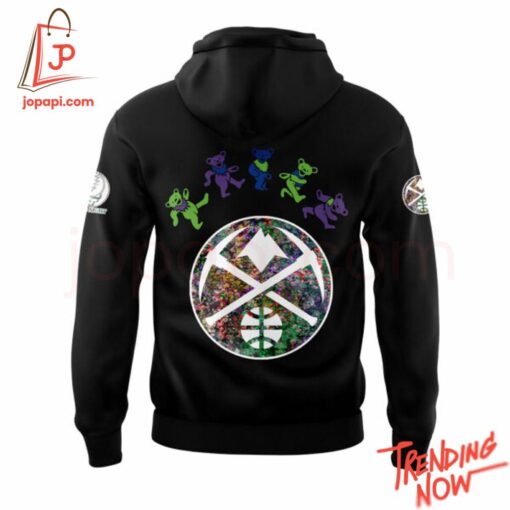 Vibrant 3D printed Denver Nuggets Grateful Dead Th Anniversary Hoodie featuring a bold design