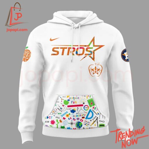 Vibrant 3D printed Houston Astros Teacher Appreciation Night Hoodie featuring a bold design