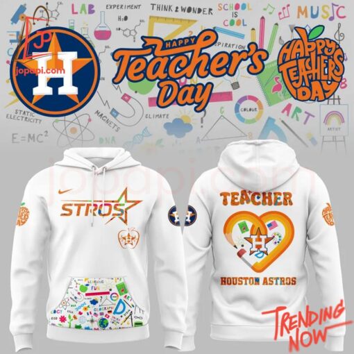 Vibrant 3D printed Houston Astros Teacher Appreciation Night Hoodie featuring a bold design