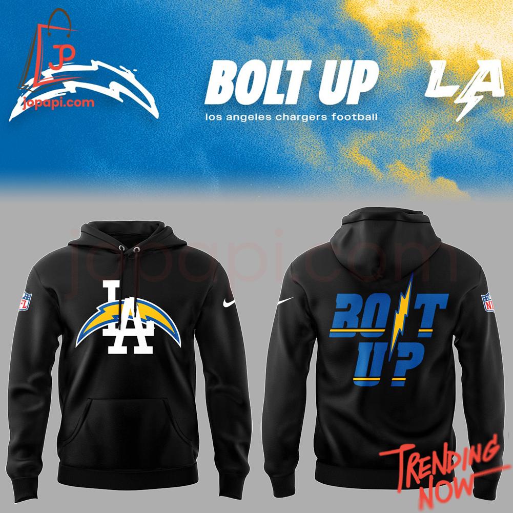 Los Angeles Chargers Bolt Up Hoodie Vibrant 3D printed Los Angeles Chargers Bolt Up Hoodie featuring a bold design