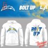Vibrant 3D printed Los Angeles Chargers Bolt Up Hoodie featuring a bold design