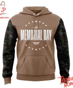 Vibrant 3D printed Memorial Day Remember And Honor Those Who Served Hoodie featuring a bold design