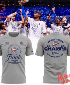 Vibrant 3D printed Oklahoma City Thunder Western Conference Champions Hoodie featuring a bold design