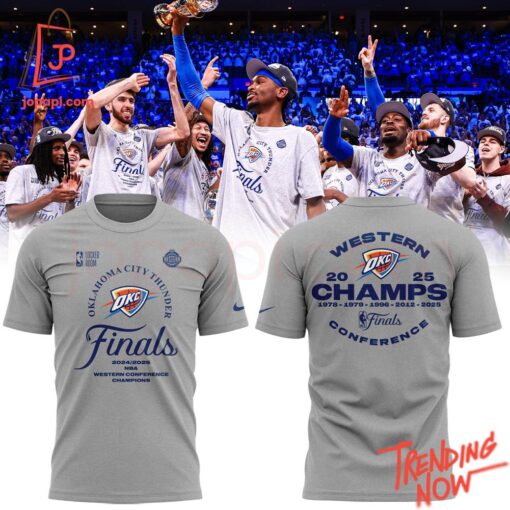 Vibrant 3D printed Oklahoma City Thunder Western Conference Champions Hoodie featuring a bold design