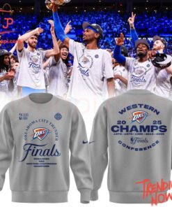 Vibrant 3D printed Oklahoma City Thunder Western Conference Champions Hoodie featuring a bold design