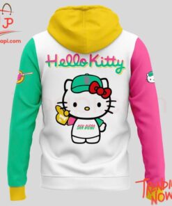 Vibrant 3D printed San Diego Padres Hello Kitty Hoodie featuring a bold design