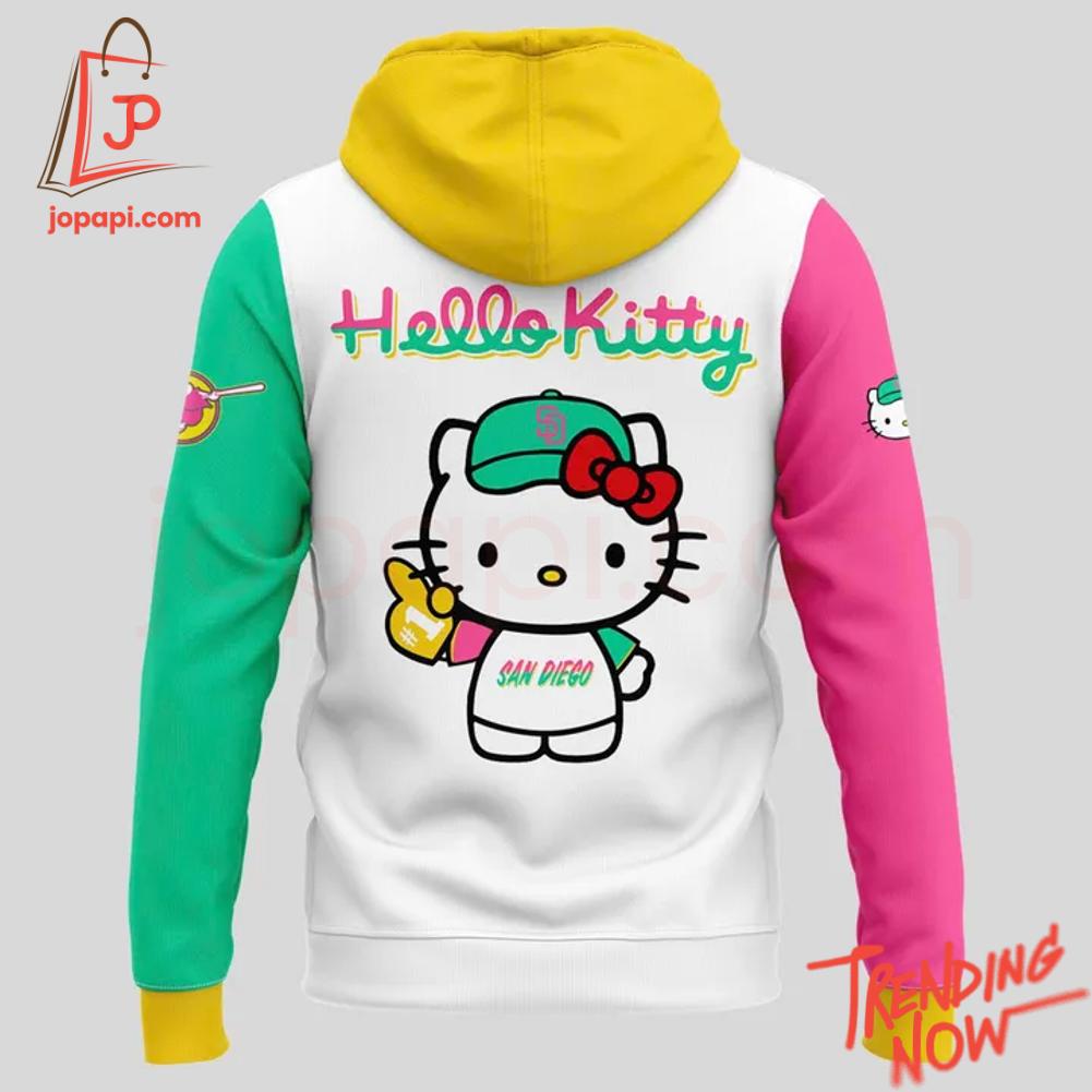 San Diego Padres Hello Kitty Hoodie Vibrant 3D printed San Diego Padres Hello Kitty Hoodie featuring a bold design