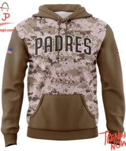 Vibrant 3D printed San Diego Padres Military Hoodie featuring a bold design