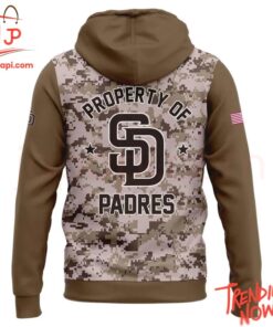 Vibrant 3D printed San Diego Padres Military Hoodie featuring a bold design