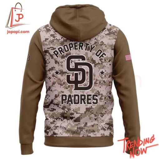 Vibrant 3D printed San Diego Padres Military Hoodie featuring a bold design
