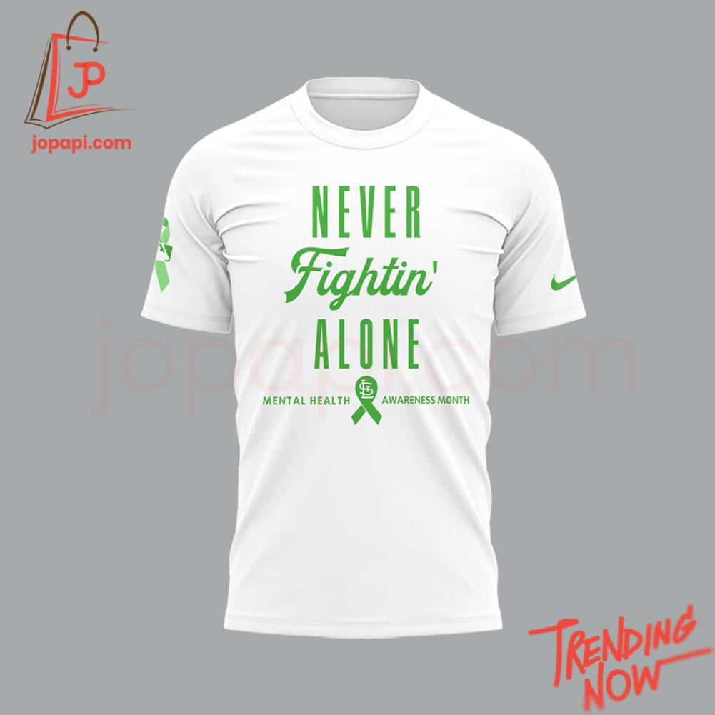 St Louis Cardinals Never Fighting Alone Mental Health Awareness Month Hoodie Vibrant 3D printed St Louis Cardinals Never Fighting Alone Mental Health Awareness Month Hoodie featuring a bold design