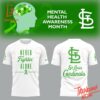 Vibrant 3D printed St Louis Cardinals Never Fighting Alone Mental Health Awareness Month Hoodie featuring a bold design