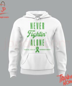 Vibrant 3D printed St Louis Cardinals Never Fighting Alone Mental Health Awareness Month Hoodie featuring a bold design