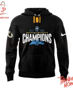 Vibrant 3D printed Toledo Walleye Western Conference Champions Hoodie featuring a bold design