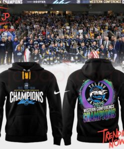 Vibrant 3D printed Toledo Walleye Western Conference Champions Hoodie featuring a bold design