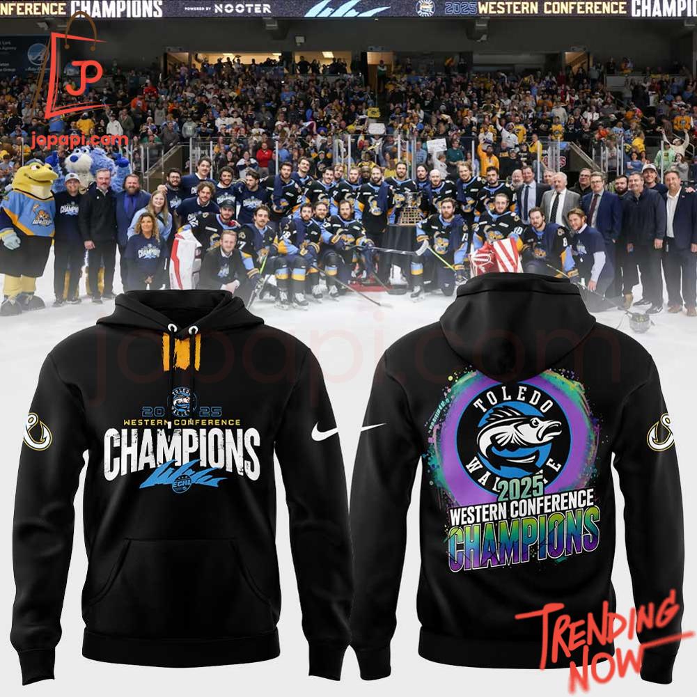 Toledo Walleye Western Conference Champions Hoodie Vibrant 3D printed Toledo Walleye Western Conference Champions Hoodie featuring a bold design