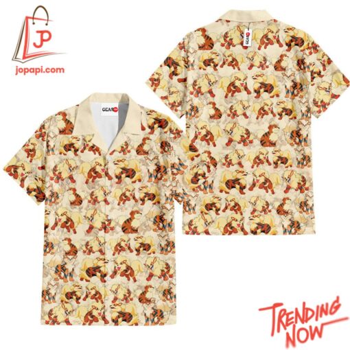 High-quality product with unique design – Arcanine Pokemon Hawaiian Shirt