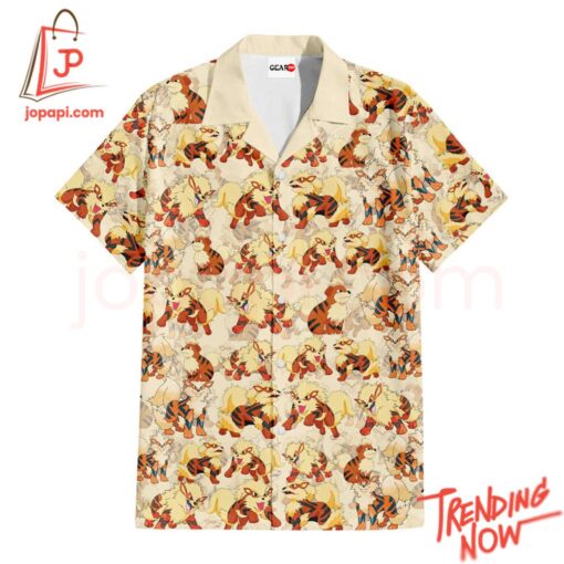 High-quality product with unique design – Arcanine Pokemon Hawaiian Shirt
