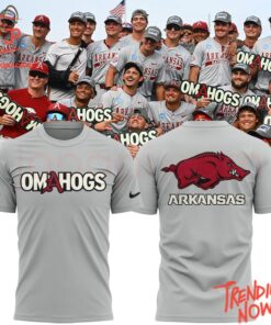 Bold and stylish casual wear – Arkansas Baseball Omahogs Grey Hoodie