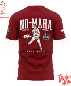 High-quality product with unique design – Arkansas Razorbacks Gage Wood College World Series No Hitter Shirt