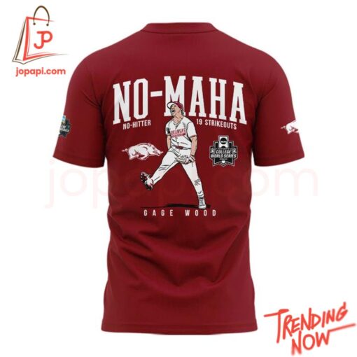 High-quality product with unique design – Arkansas Razorbacks Gage Wood College World Series No Hitter Shirt