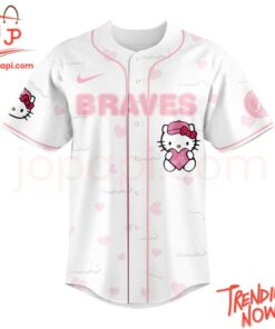 Make every step count with 2 Atlanta Braves Hello Kitty Night Plus Baseball Jersey.