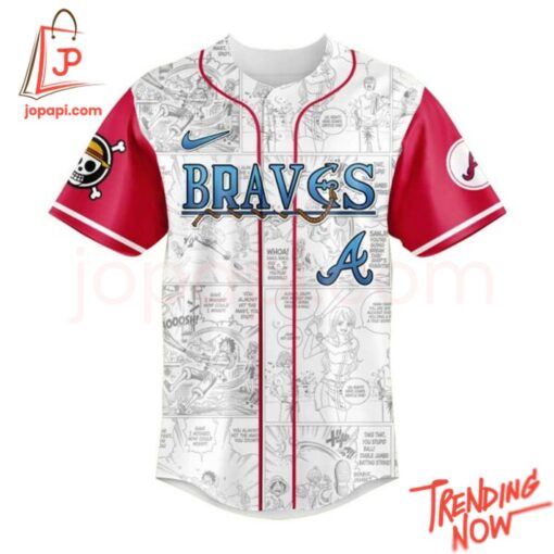Bold and stylish casual wear – Atlanta Braves One Piece Night Luffy Jersey