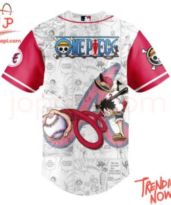 Bold and stylish casual wear – Atlanta Braves One Piece Night Luffy Jersey