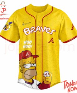 High-quality product with unique design – Atlanta Braves The Simpsons Baseball Jersey