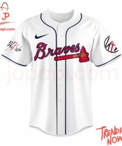 Stylish and comfortable printed clothing – Atlanta Braves X Ate Show Signature Baseball Jersey