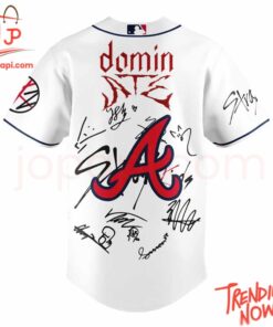 Stylish and comfortable printed clothing – Atlanta Braves X Ate Show Signature Baseball Jersey