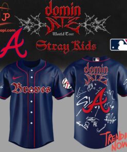Stylish and comfortable printed clothing – Atlanta Braves X Ate Show Signature Baseball Jersey