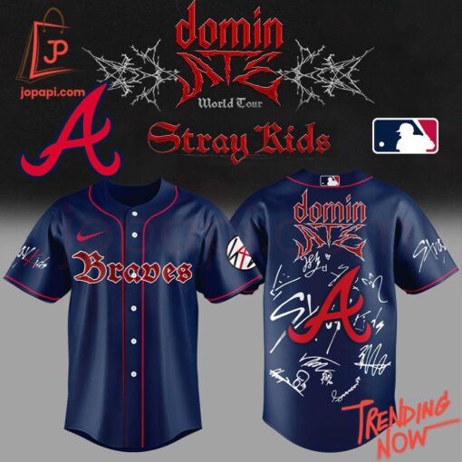 Stylish and comfortable printed clothing – Atlanta Braves X Ate Show Signature Baseball Jersey