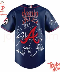 Stylish and comfortable printed clothing – Atlanta Braves X Ate Show Signature Baseball Jersey
