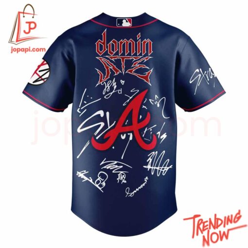 Stylish and comfortable printed clothing – Atlanta Braves X Ate Show Signature Baseball Jersey
