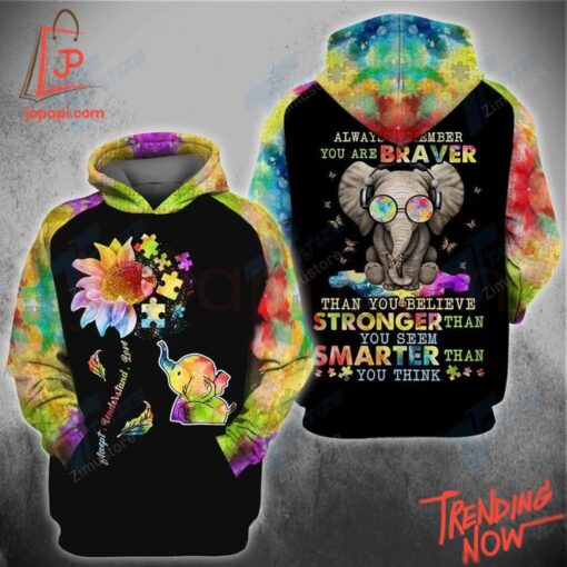 High-quality product with unique design – Autism Always Remember You Are Braver Than You Believe Hoodie Autism Hoodie