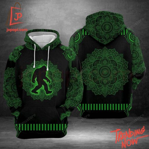 High-quality product with unique design – Bigfoot Green Mandala Pattern Hoodie