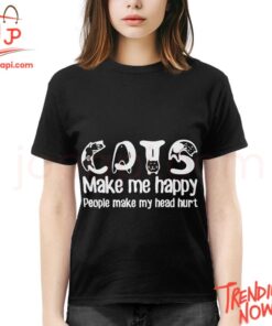 Stylish and comfortable printed clothing – Cats Make Me Happy People Make Me Hurt Shirt