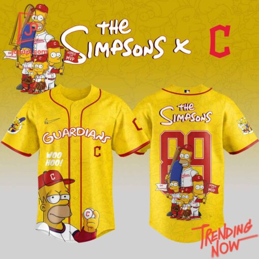 High-quality product with unique design – Cleveland Guardians The Simpsons Baseball Jersey