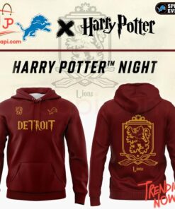 High-quality casual wear featuring custom artwork – Detroit Lions Harry Potter Gryffindor Hoodie